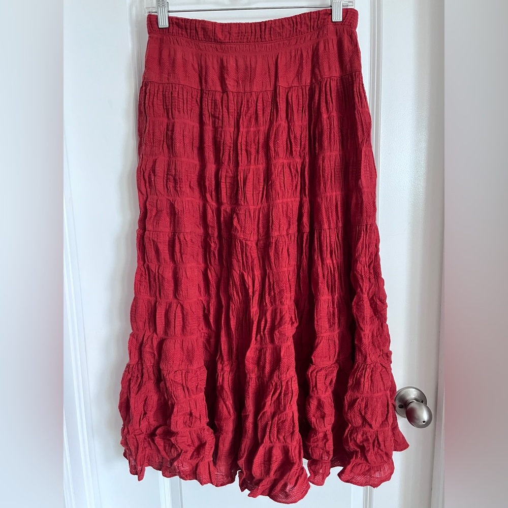 Max Studio Textured Brick Red A-Line Skirt size small